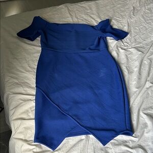 Fashion Nova Royal Blue Asymmetrical Dress